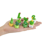Mini Resin Succulent Cactus Pots – Decorative Plants for Home and Office