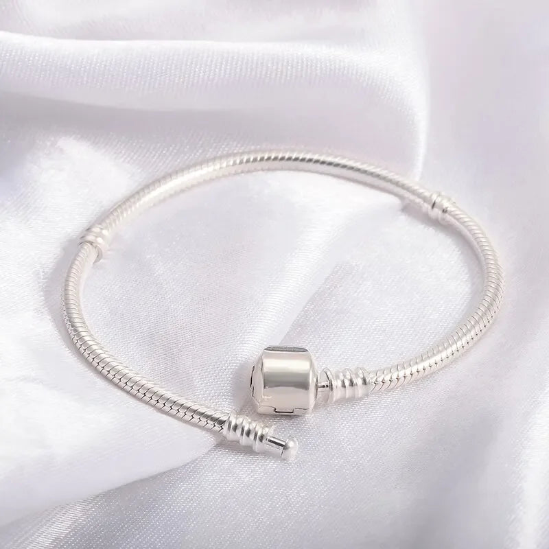 925 Sterling Silver Snake Chain Bracelet – Handmade Jewelry for Women