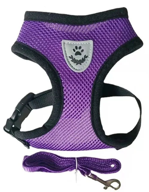 Adjustable Mesh Cat and Dog Harness – Reflective Breathable Vest for Walking