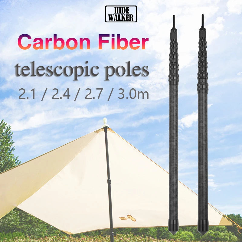 Carbon Fiber Telescopic Tarp Pole – Adjustable 3m Lightweight Camping Gear