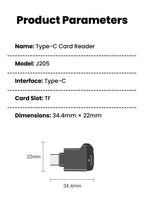 USB-C TF Card Reader – Compact External Storage for Smartphones