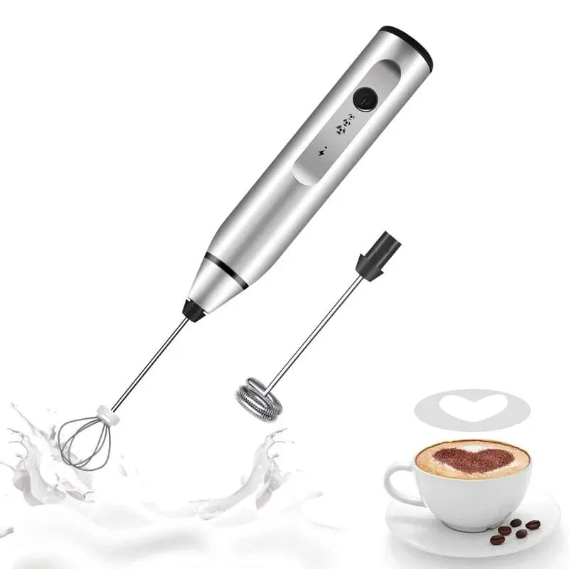 Portable Electric Milk Frother – Handheld USB Whisk for Coffee and Cappuccino