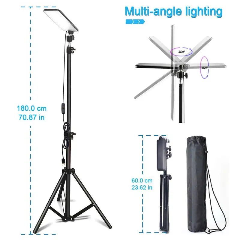Portable LED Work Light – Telescopic Tripod Spotlight for Outdoor Camping
