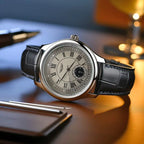 Luxury Leather Quartz Wristwatch – Waterproof Business Accessory for Men