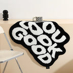 Irregular Letter Floor Mat – Soft Anti-Slip Faux Cashmere Rug for Bedroom
