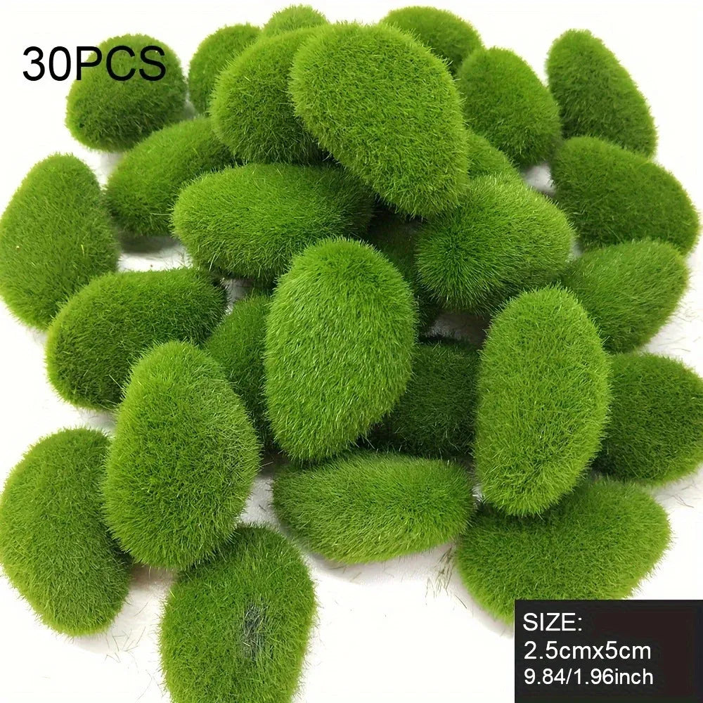 Artificial Moss Rocks – Decorative Faux Green Stones for Garden Landscapes