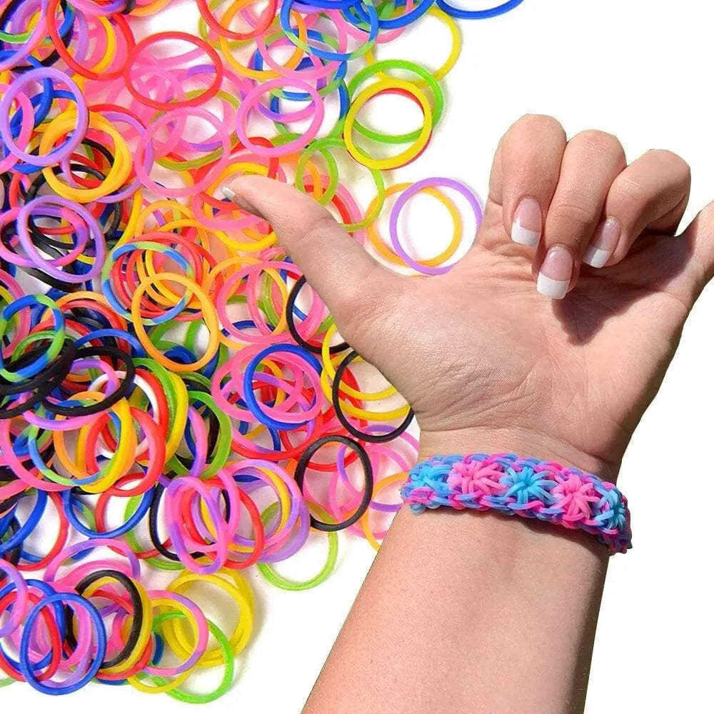 Elastic Loom Bands – Colorful DIY Jewelry Making Kit for Kids Crafts