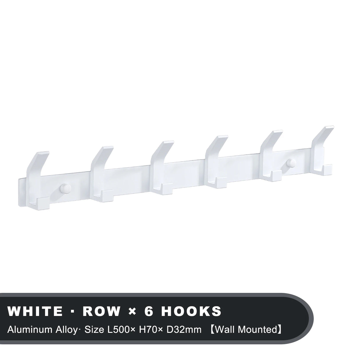 Modern Aluminum Wall Hooks – Black Towel Hanger for Bathroom and Coat Storage