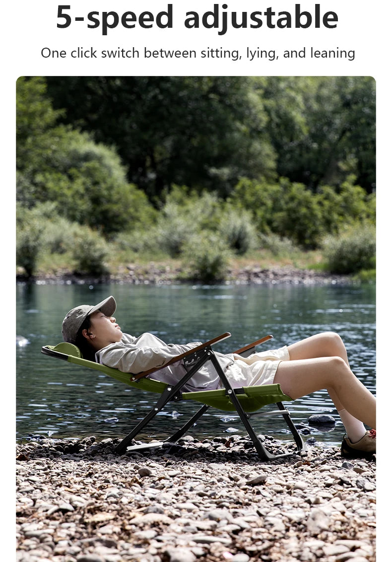 Folding Camping Chair – Adjustable Portable Seat for Outdoor Hiking Travel
