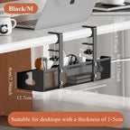 Extendable Metal Cable Tray – Clamp-On Cord Organizer for Office Desk