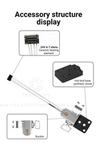 Hotend Heating Assembly Kit for Bambu Lab A1 and A1 Mini 3D Printer Repair