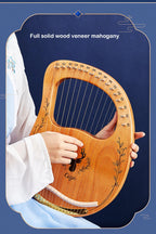 Mahogany Lyre Harp – 21 String Wooden Musical Instrument for Folk Music