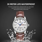 Stainless Steel Quartz Watch – Arabic Numerals Calendar for Men Gifts