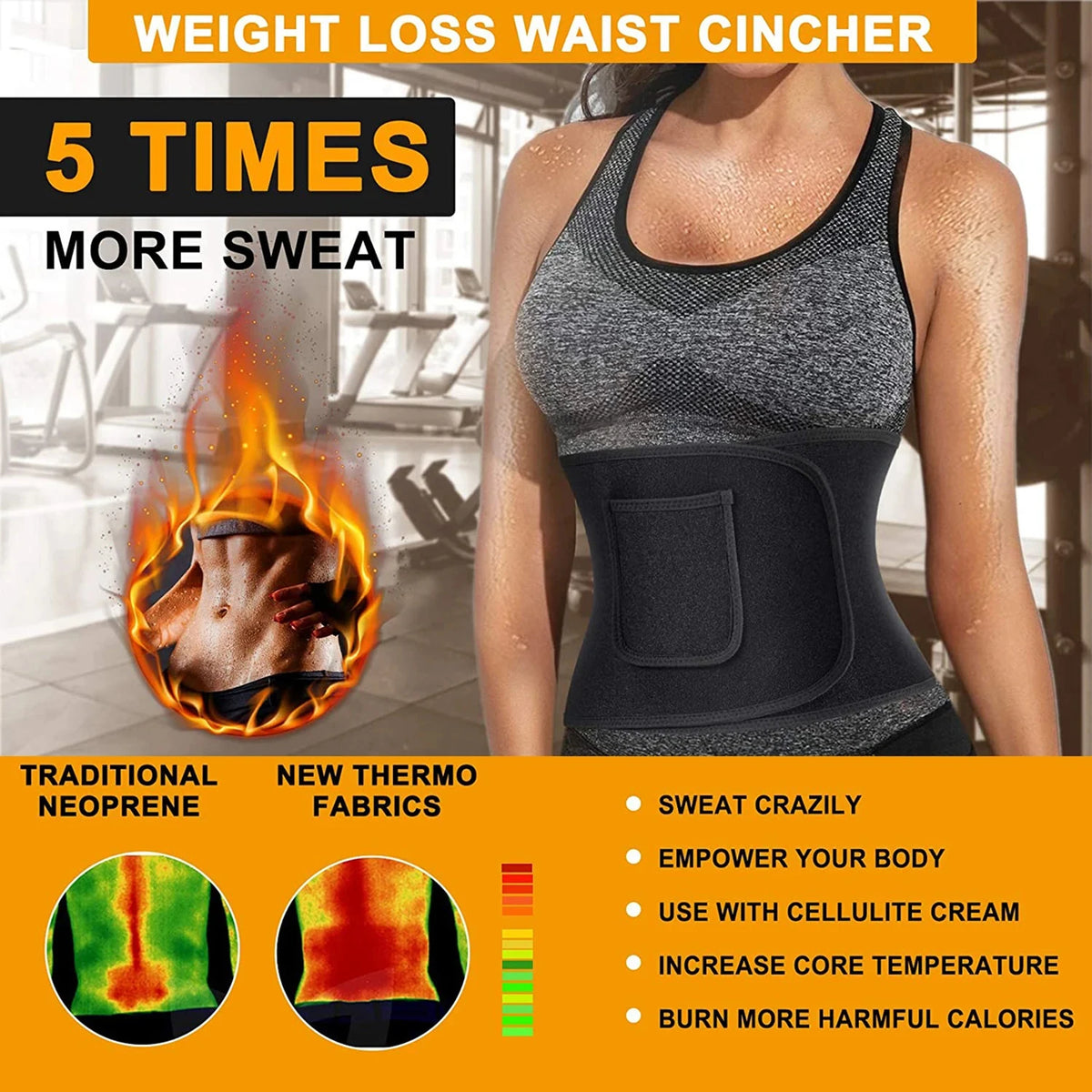 Adjustable Waist Trainer Belt – Slimming Body Shaper for Gym Workout