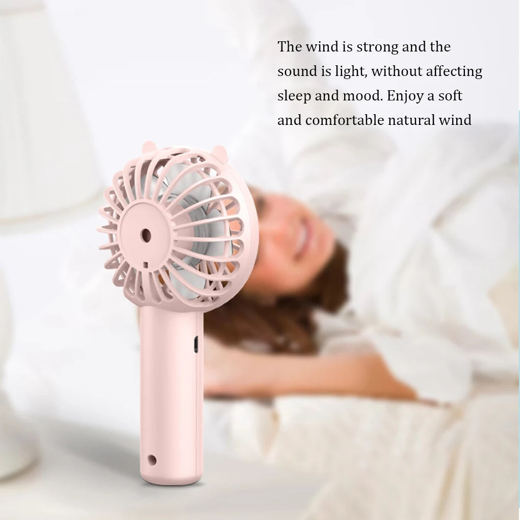 Portable USB Rechargeable Handheld Fan – Compact Desk Cooler for Travel Office