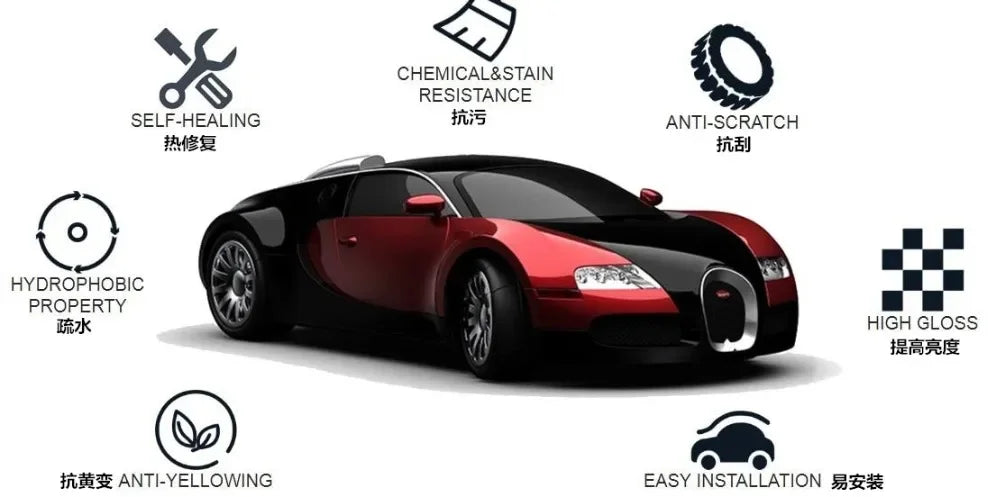 Glossy PPF Protection Vinyl – Clear Paint Film for Vehicle and Tech Wraps