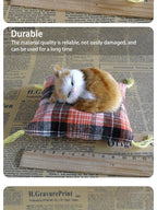 Realistic Plush Cat Figurine – Sleeping Animal Ornament for Desktop Decor