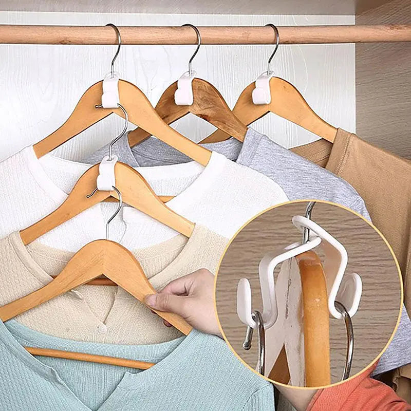 Plastic Hanger Connector Hooks – Space Saving Extender for Closet Organization