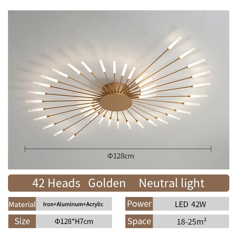 Modern Fireworks LED Ceiling Lamp – Decorative Chandelier for Living Room