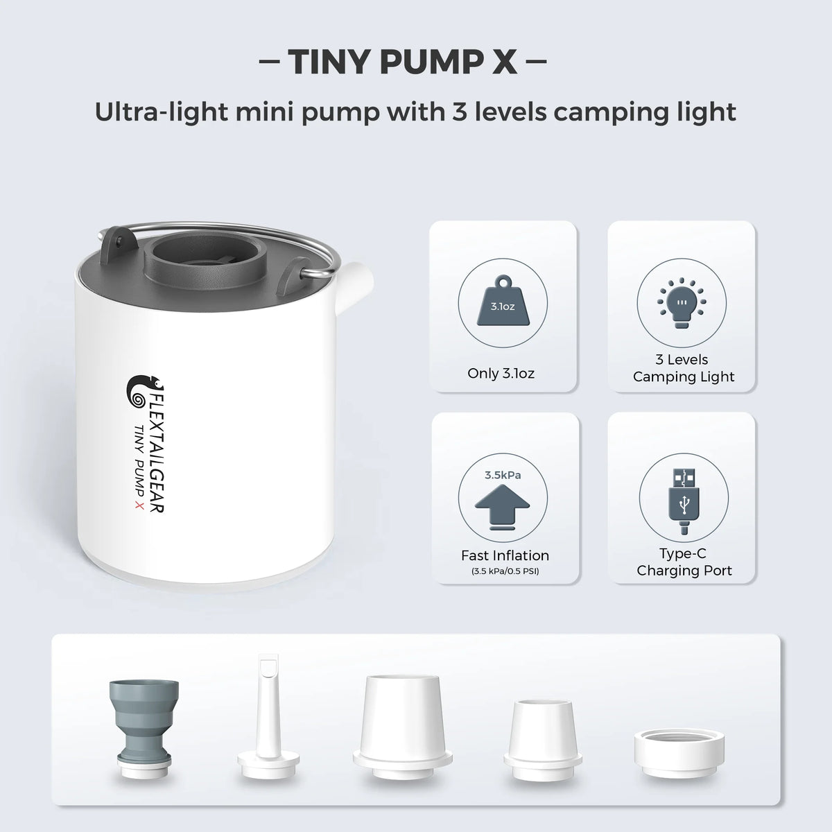 Portable Electric Air Pump – Rechargeable Camping Inflator for Air Mattresses