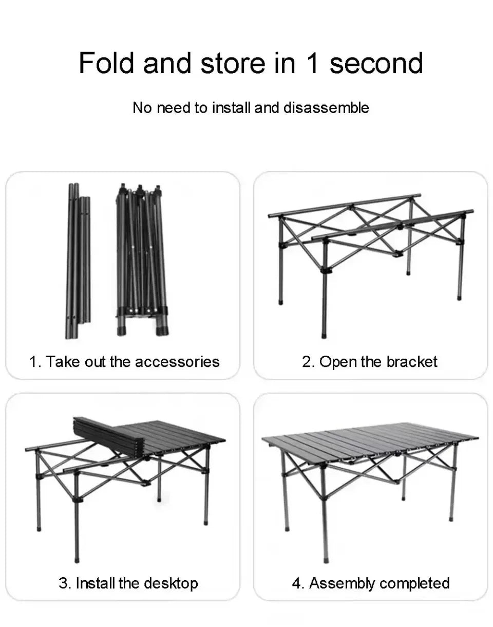 Aluminum Folding Camping Table – Lightweight Portable Desk for Picnics
