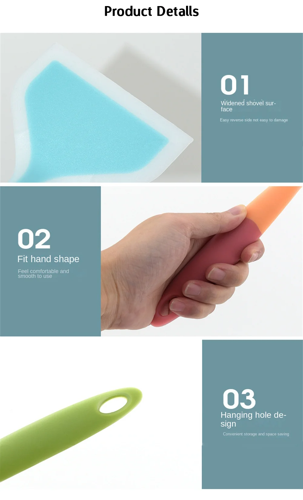 Silicone Non-stick Spatula – Flexible Turner for Omelets and Cooking