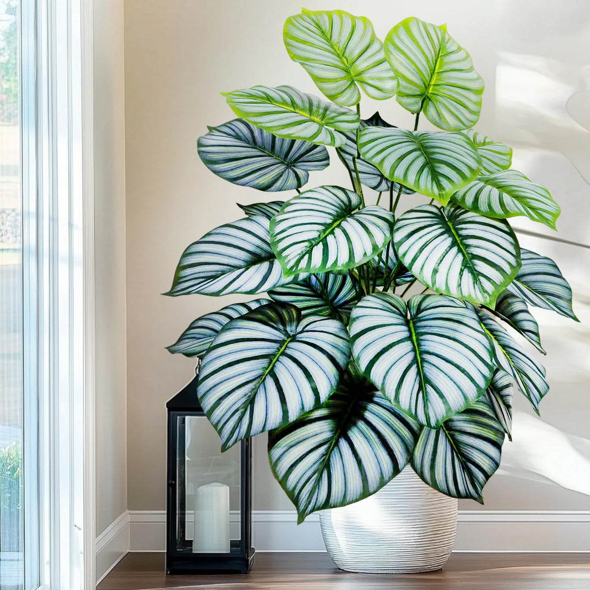 Artificial Tropical Leaf Plant – 60-103cm Potted Faux Greenery for Home Decor