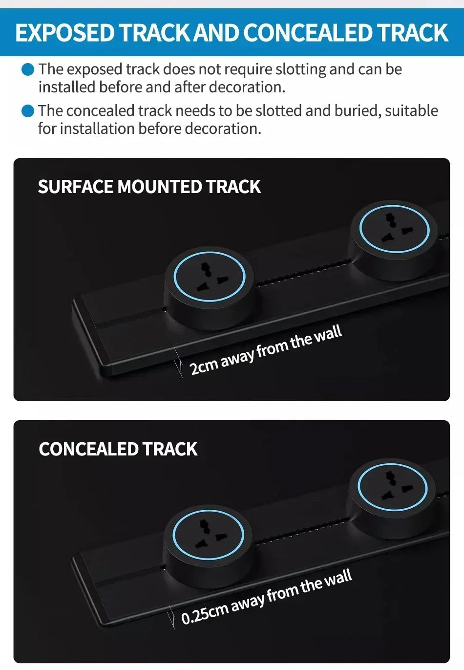 Movable Track Power Socket – 8000W Rail System for Home Office Appliances