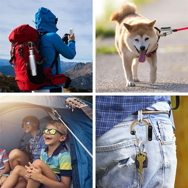 Rotating Hybrid Gear Clip – Heavy Duty Carabiner for Camping and Hiking