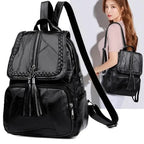 Leather Designer Backpack – Large Capacity Women’s Bag for Travel and School
