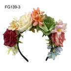 Mexican Rose Flower Crown – Boho Floral Headpiece for Halloween Party Wedding