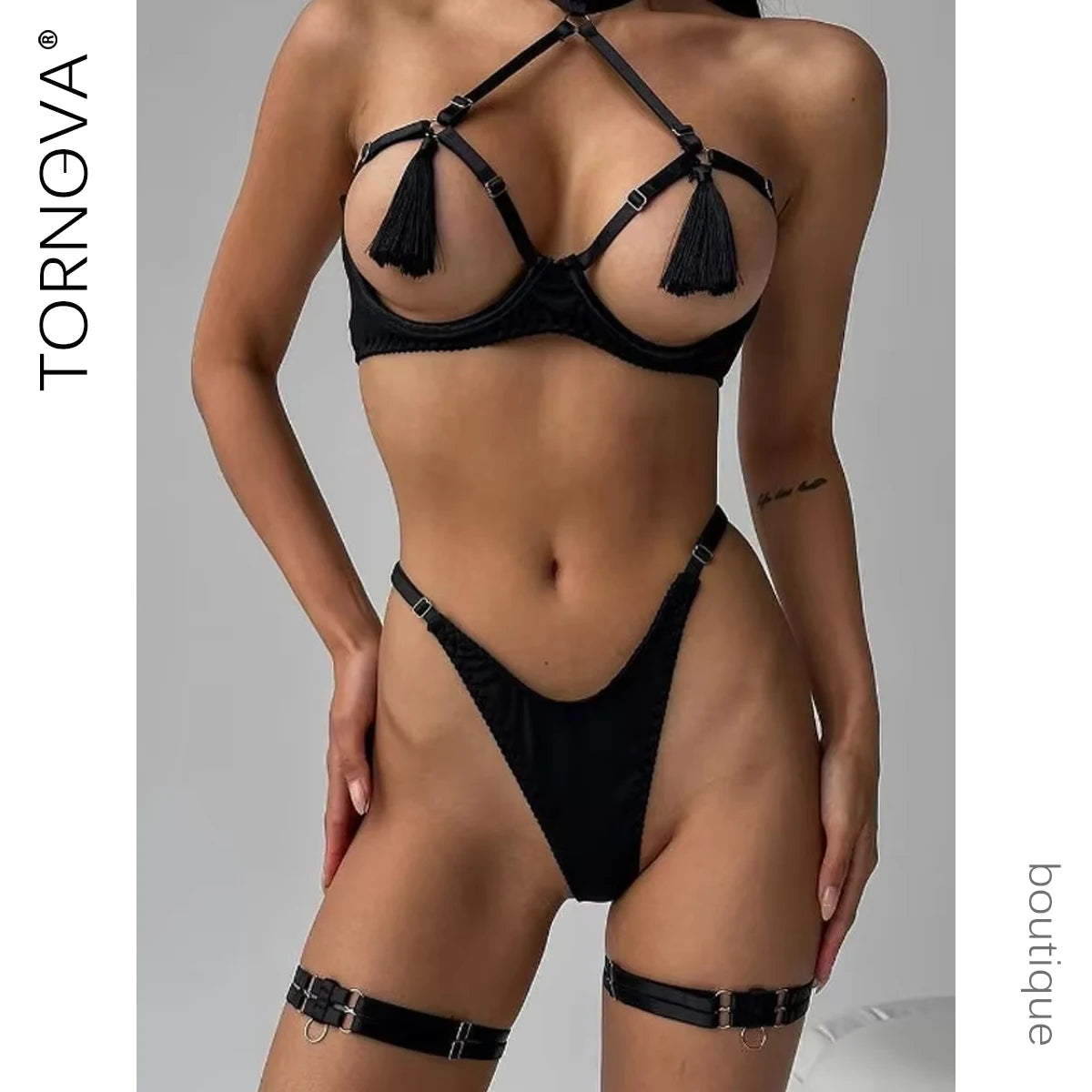 Tassel Lingerie Set – Cut Out Two Piece Set for Sexy Women's Underwear