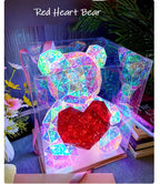 LED Teddy Bear Night Light – 30cm Colorful Plush Gift for Bedroom Decor