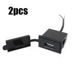 Waterproof USB Car Charger – 2.4A Power Socket for Motorcycle RV and Boat