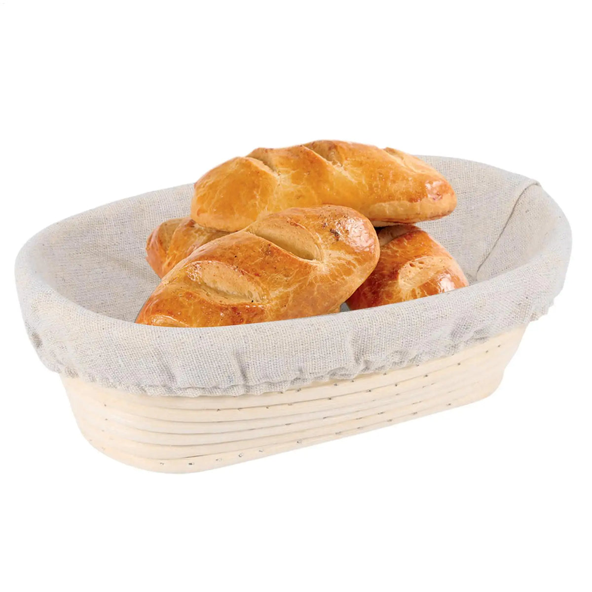 Oval Rattan Proofing Basket – Handmade Dough Rising Bowl for Sourdough Baking