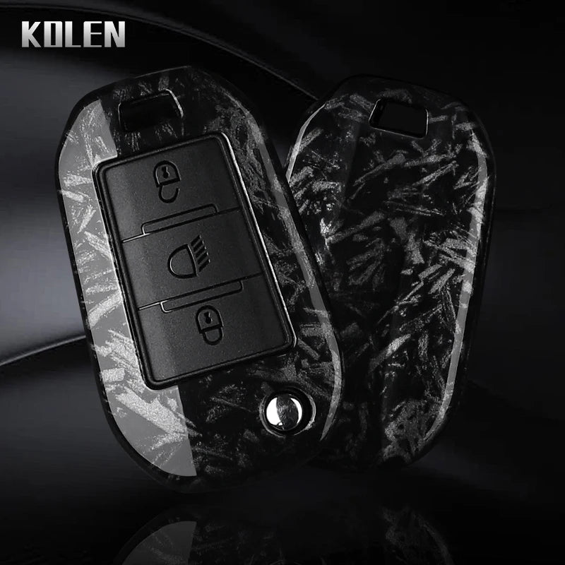 Carbon Fiber Car Key Case – Protective Fob Cover for Peugeot and Citroen