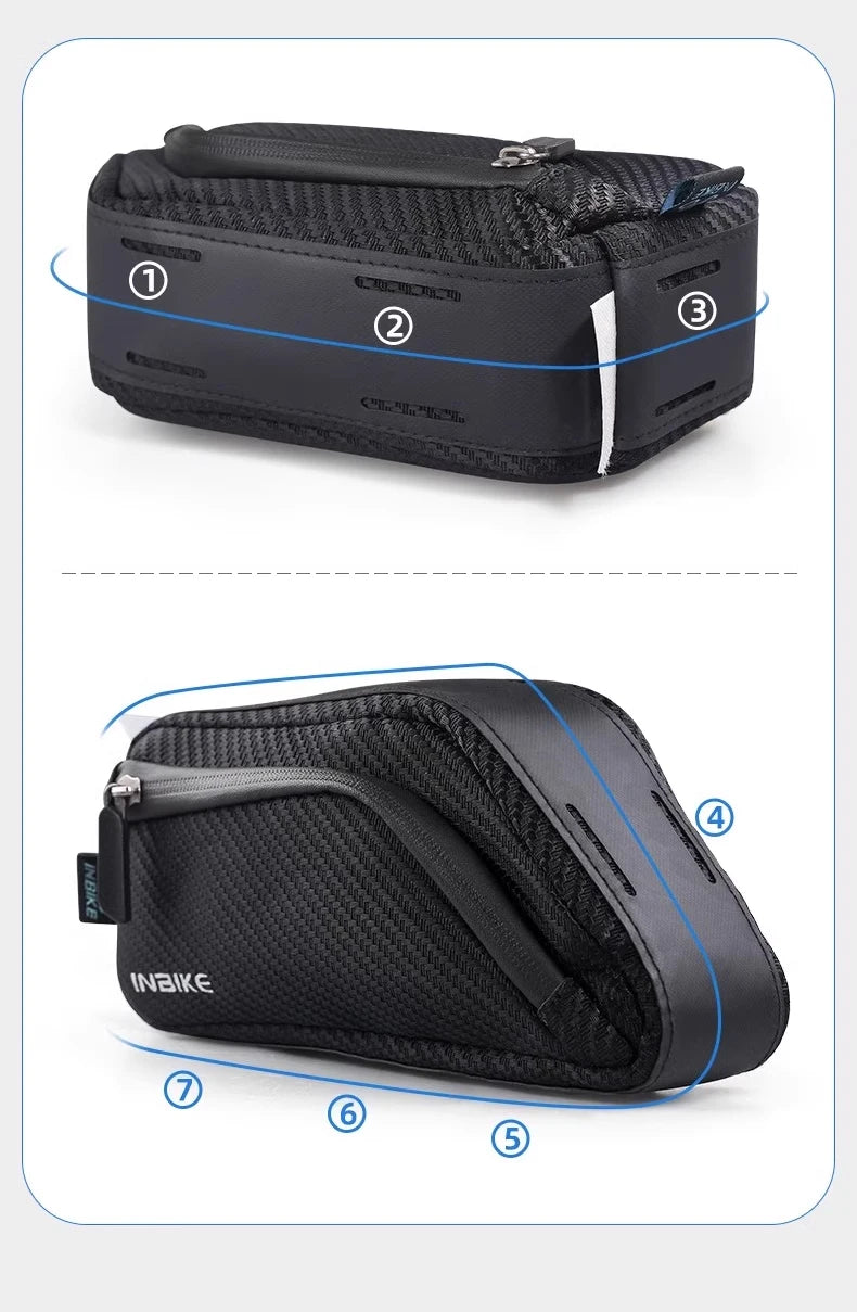 Waterproof Bike Top Tube Bag – Cycling Storage for Mountain and Road Bikes