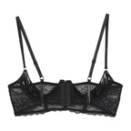 Wetlook Leather Push Up Bralette – Underwire Lace Lingerie for Sexy Cosplay