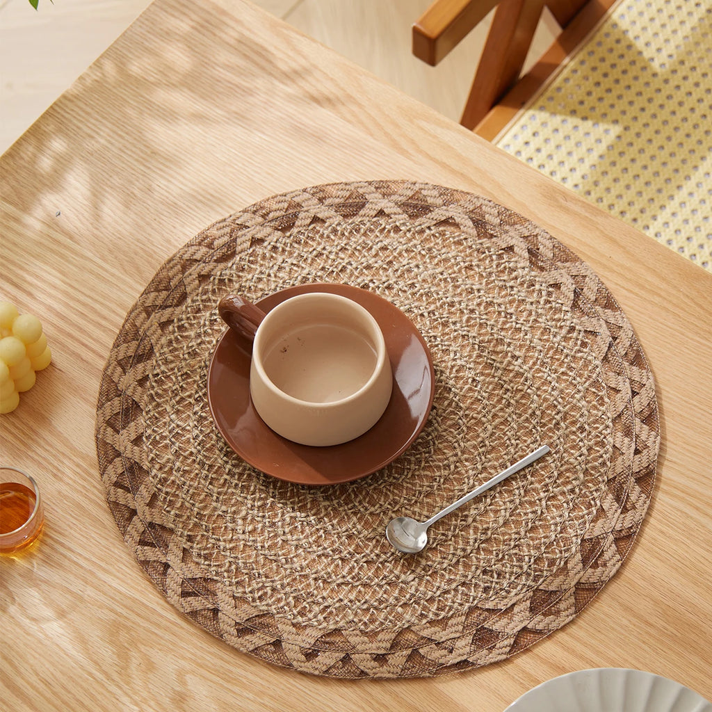 Natural Jute Woven Placemats – Rustic Boho Table Decor for Dining Room