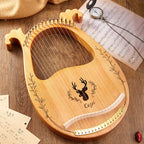 Mahogany Lyre Harp – 21 String Wooden Musical Instrument for Folk Music