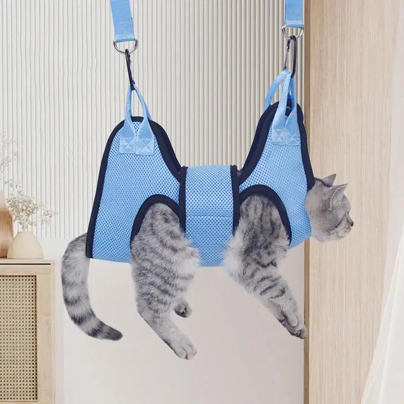 Pet Grooming Hammock – Anti-Scratch Restraint for Dog and Cat Nail Trimming