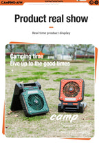 Portable LED Camping Fan – Solar USB Powered for Outdoor Tents
