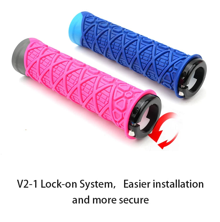 Silicone MTB Lock-On Grips – Anti-Slip Shock Absorbing Handles for Downhill