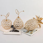 Crystal Rhinestone Apple Ornament – Sparkling Miniature Decor for Home
