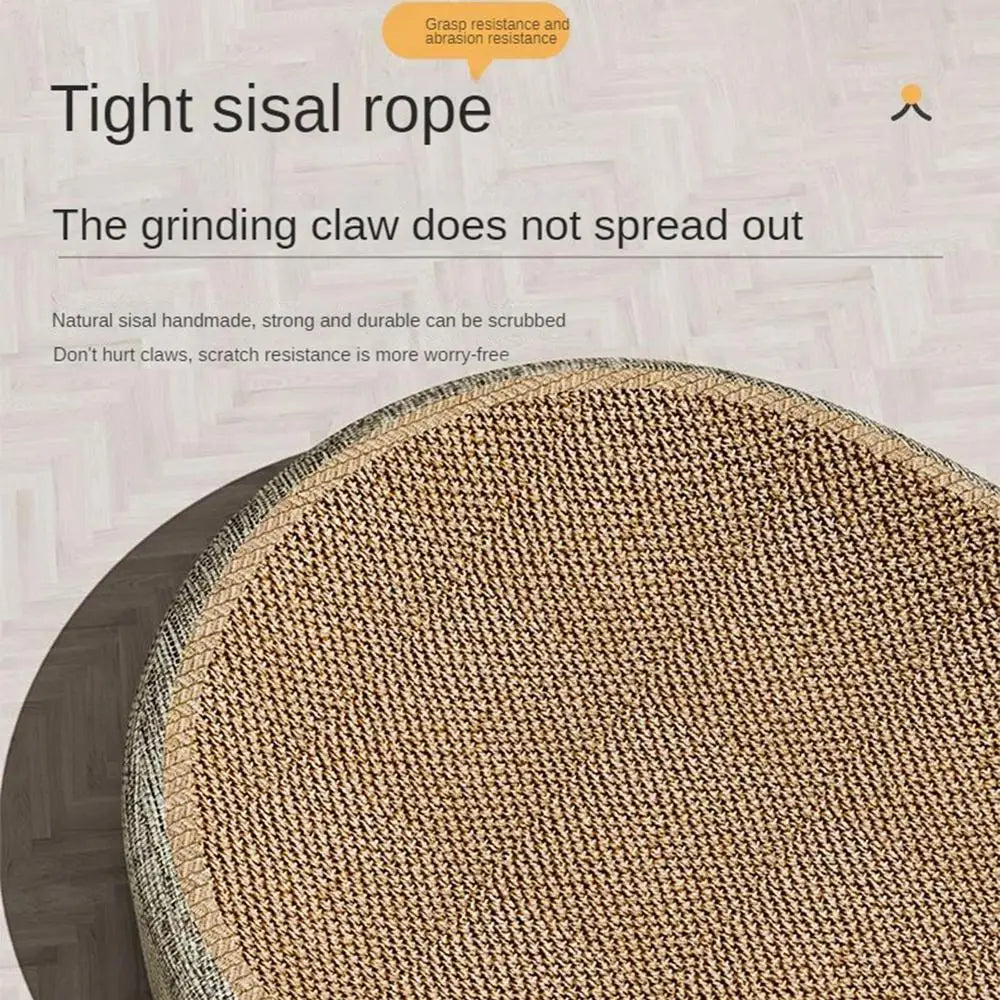 Oval Sisal Cat Scratching Bed – Wear-Resistant Pet Sleeping Mat for Cats