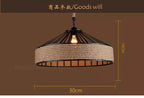 Industrial Hemp Rope Pendant Lamp – Antique Iron Chandelier for Dining Room