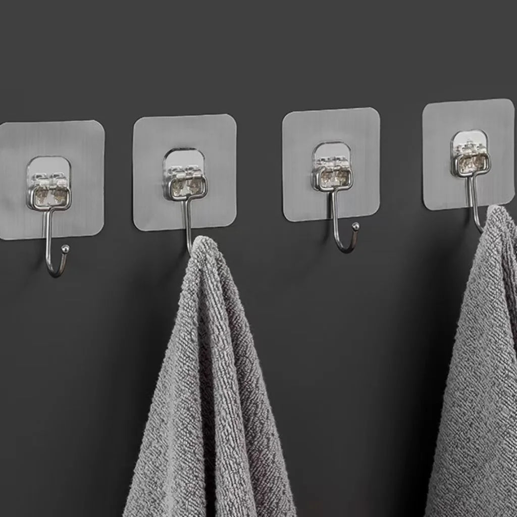 Transparent Adhesive Hooks – Heavy Duty Acrylic for Kitchen and Bathroom Wall
