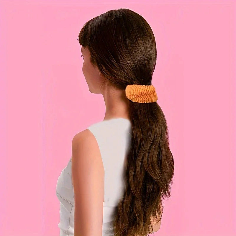 Large Thick Terry Cloth Hair Ties – Seamless Elastic Ponytail Holders