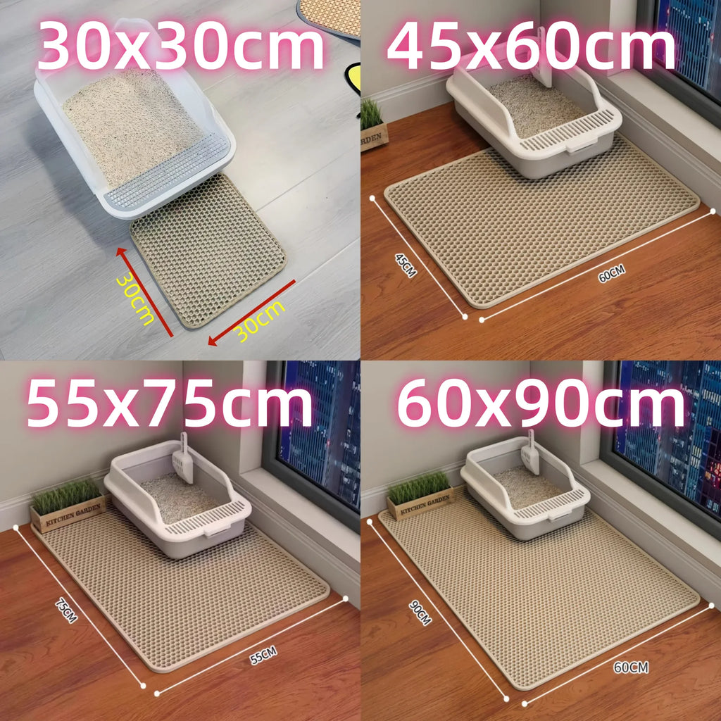 Large Waterproof EVA Cat Litter Mat – Double Layer Tray for Pet Hygiene