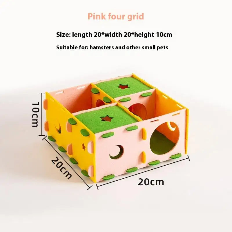 Felt Maze Hideout – Removable Tunnel Nest for Hamsters and Small Pets